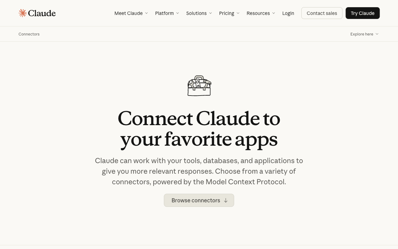 Claude Connectorsページ